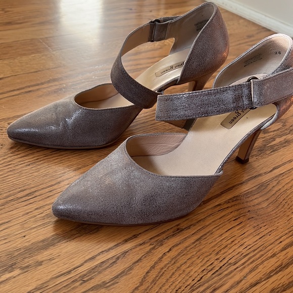 Paul Green neutral gold taupe metallic D’Orsay pumps high heels - Picture 3 of 10